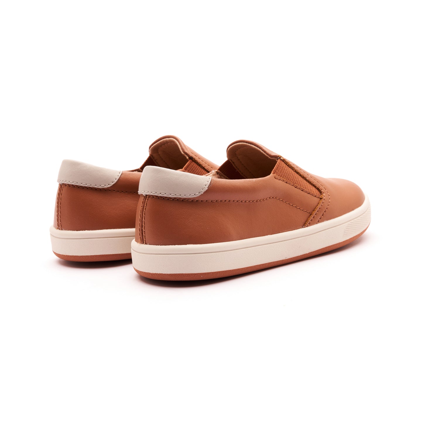 Old Soles 1005 Hoff 23 kids leather shoe in Tan, Gris, and Sporco Gum Sole with retro detail