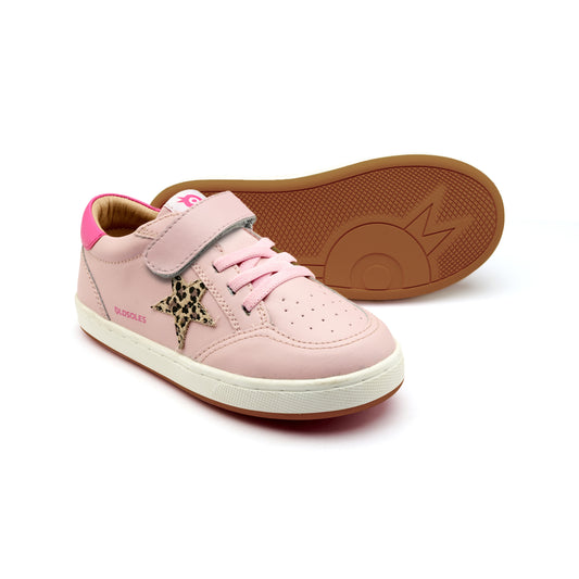 Old Soles 1006S Platinum Runner kids leather sneaker in Chalk Pink, Kat, and Candy with star detail