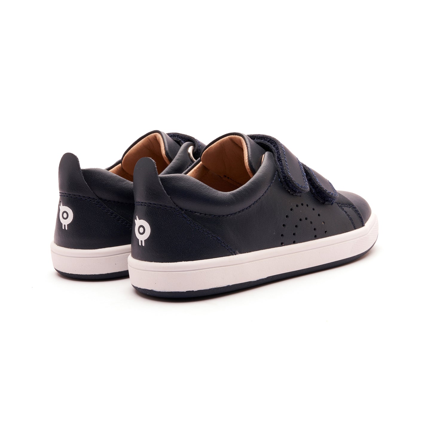 Old Soles 1021 Big Tot kids leather shoe in Navy with velcro strap detail