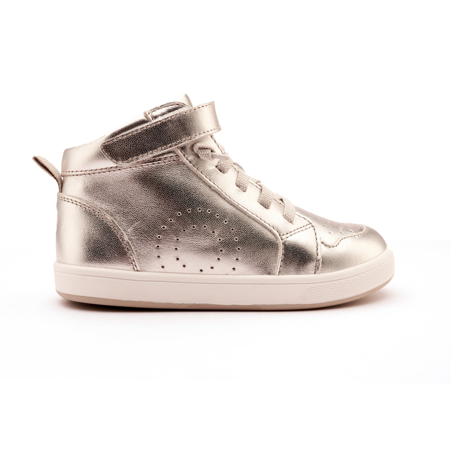 Old Soles 1030 The Skill kids leather shoe in Silver with sporty detail