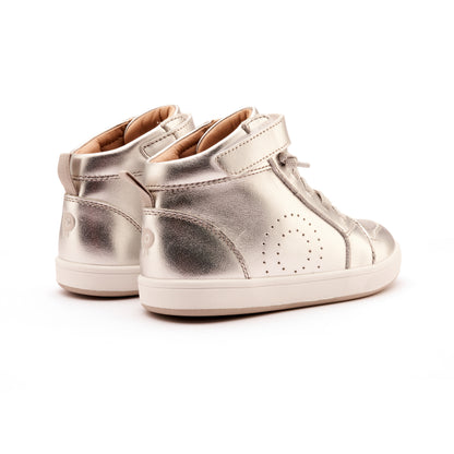 Old Soles 1030 The Skill kids leather shoe in Silver with sporty detail