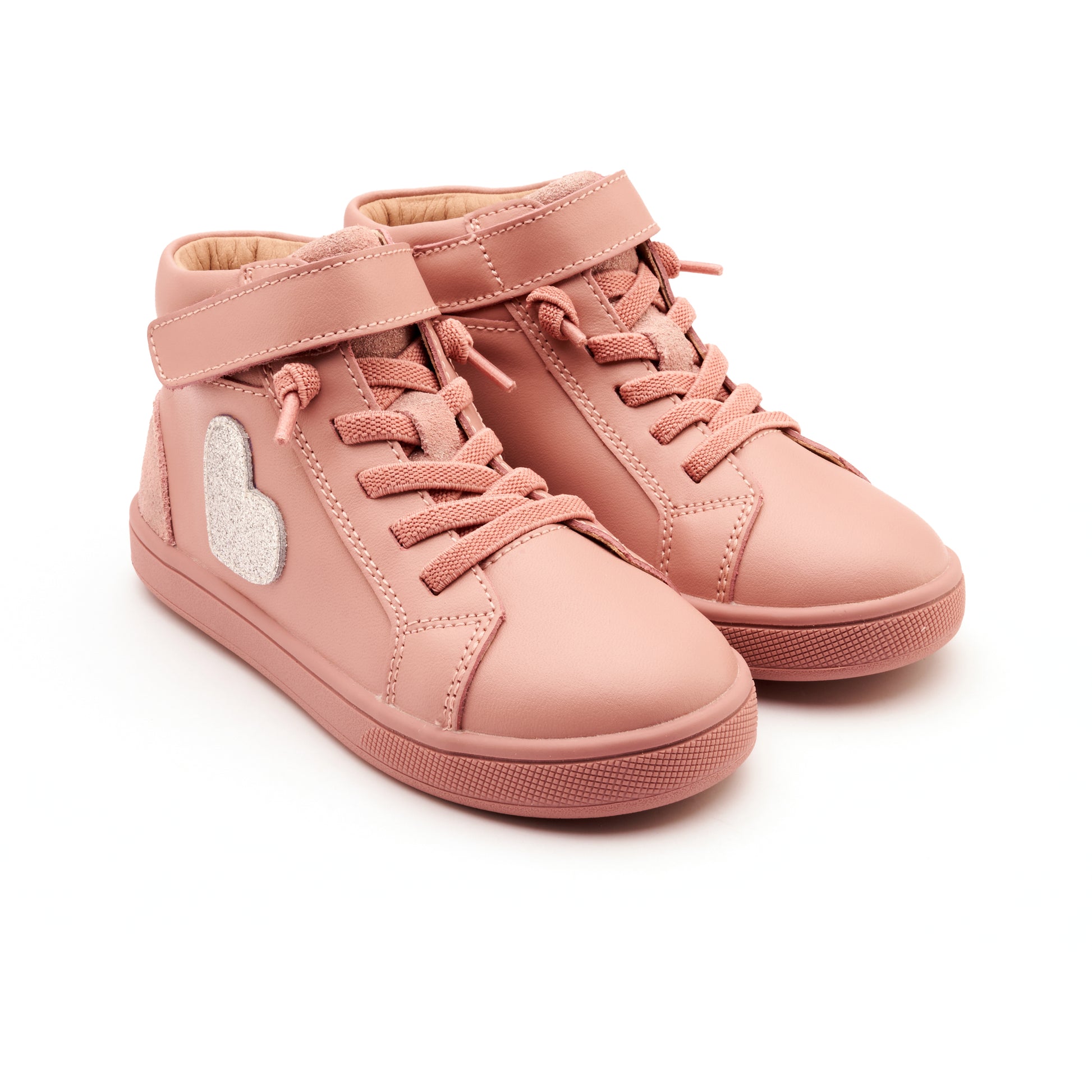 Old Soles 1031 Festive Kix kids leather sneaker in Kiss, Lamina Kiss, and Glam Argent with sporty detail