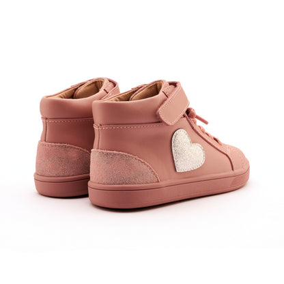 Old Soles 1031 Festive Kix kids leather sneaker in Kiss, Lamina Kiss, and Glam Argent with sporty detail