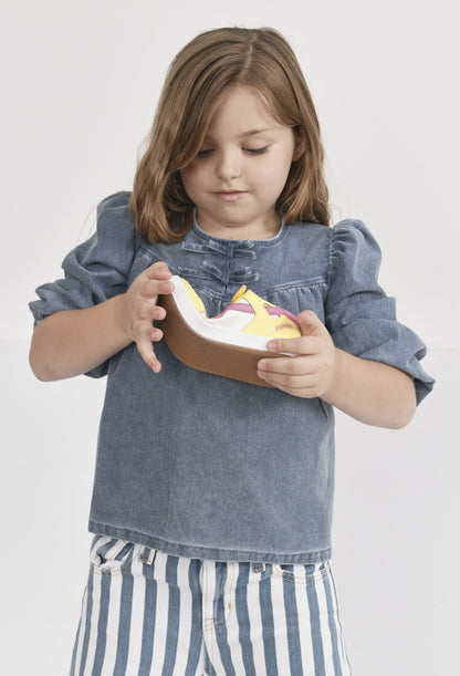 Old Soles 1046 Field Runner kids leather sneaker with sporty detail