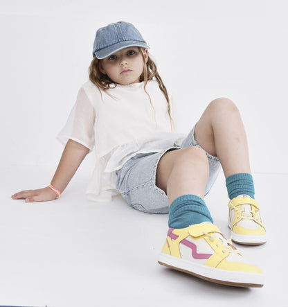 Old Soles 1046 Field Runner kids leather sneaker with sporty detail