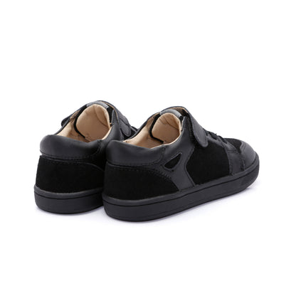 Old Soles 1059 City Trainer kids leather sneaker in Black and Black with sporty detail
