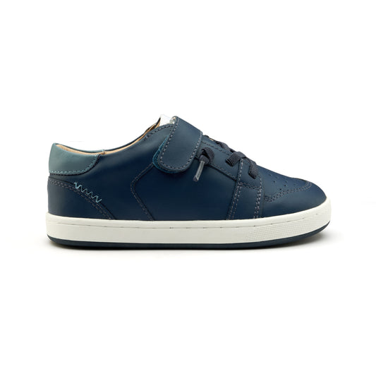 Old Soles 1059 City Trainer kids leather sneaker in Denim and Denim and Indigo with sporty detail