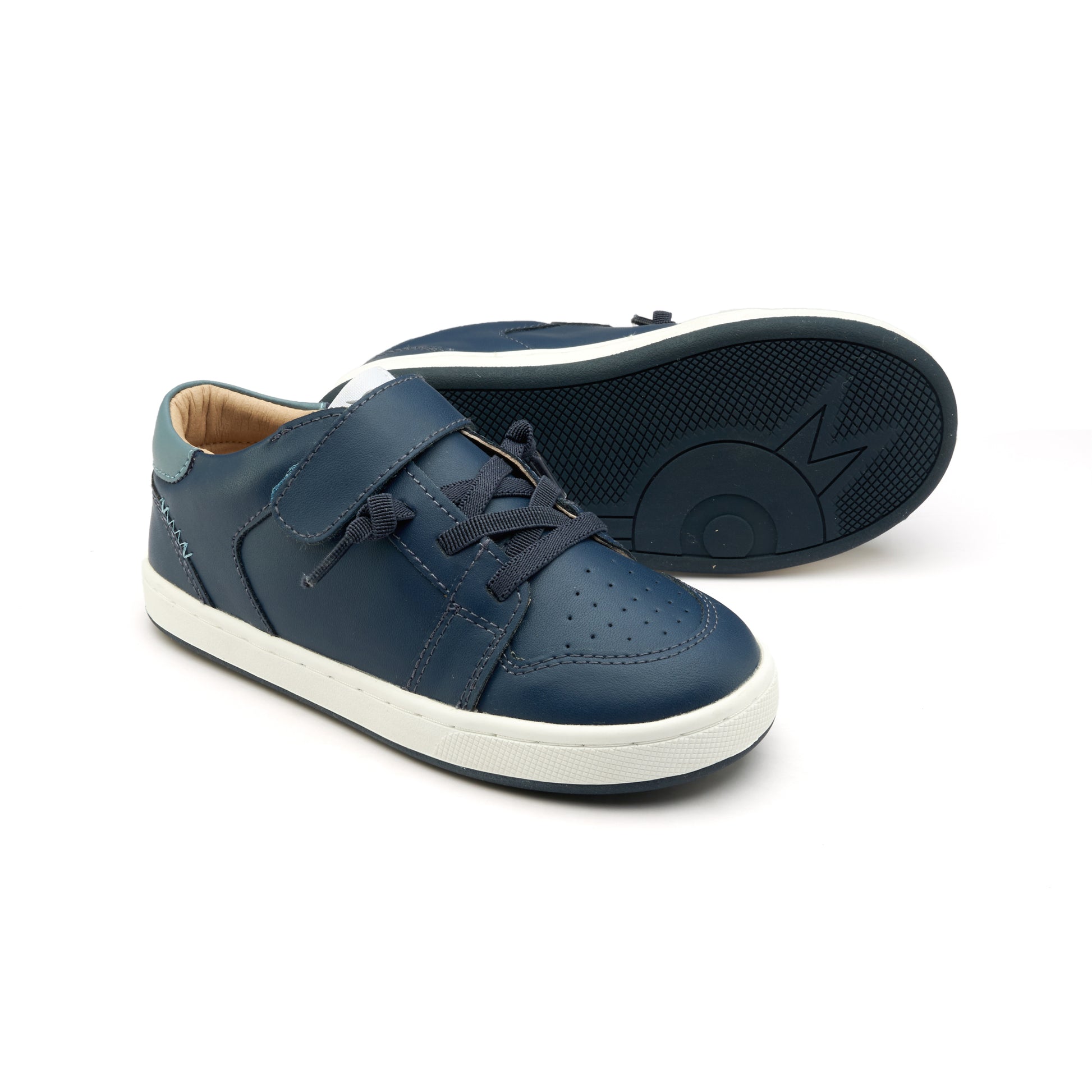 Old Soles 1059 City Trainer kids leather sneaker in Denim and Denim and Indigo with sporty detail
