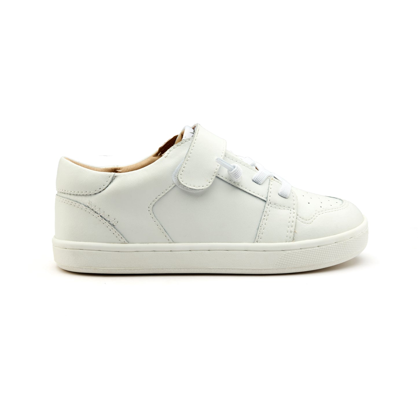 Old Soles 1059 City Trainer kids leather sneaker in Snow and Snow with sporty detail