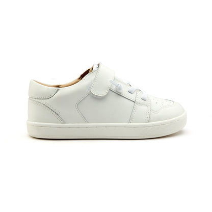 Old Soles 1059 City Trainer kids leather sneaker in Snow and Snow with sporty detail