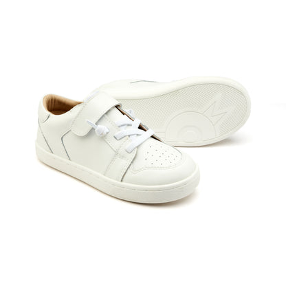 Old Soles 1059 City Trainer kids leather sneaker in Snow and Snow with sporty detail