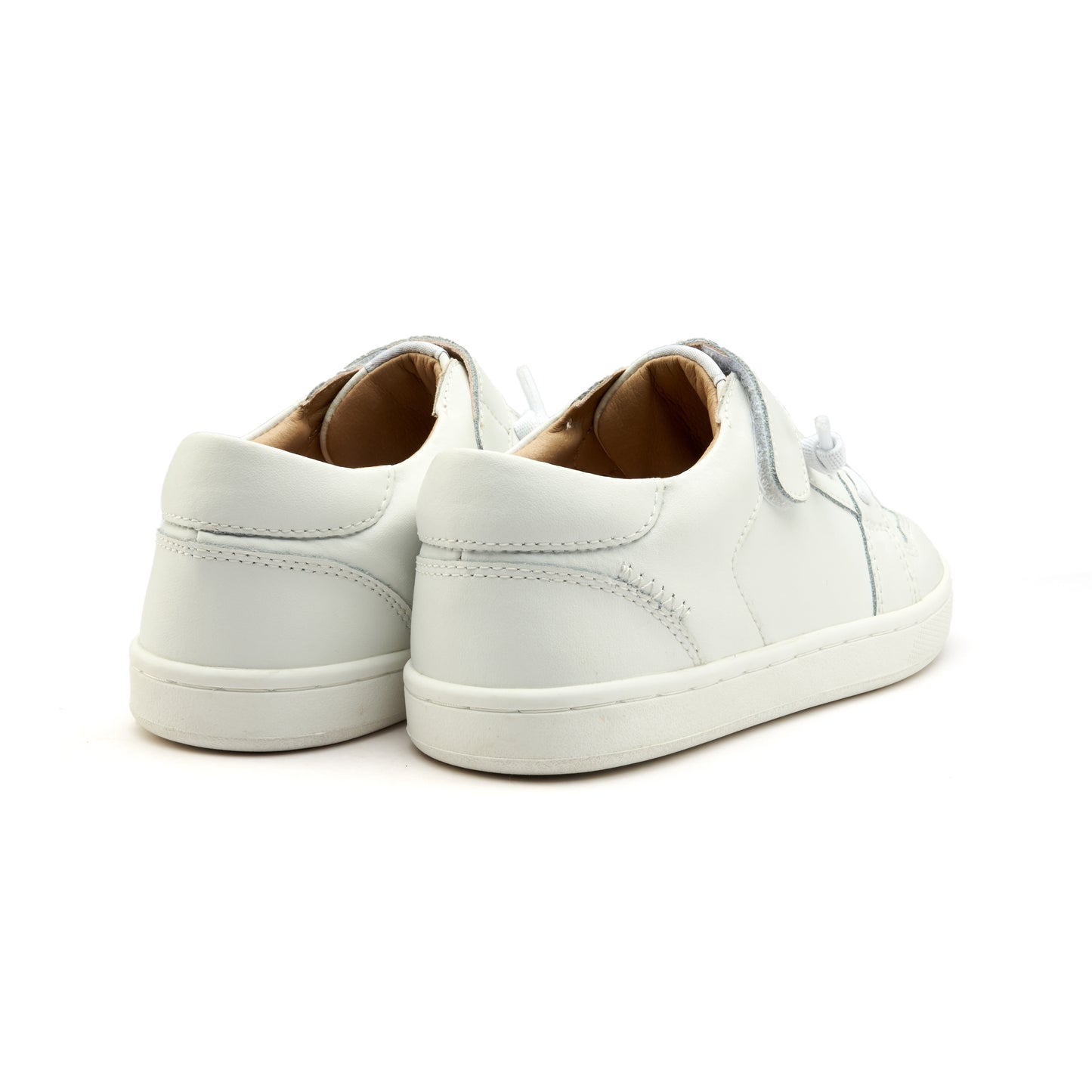 Old Soles 1059 City Trainer kids leather sneaker in Snow and Snow with sporty detail