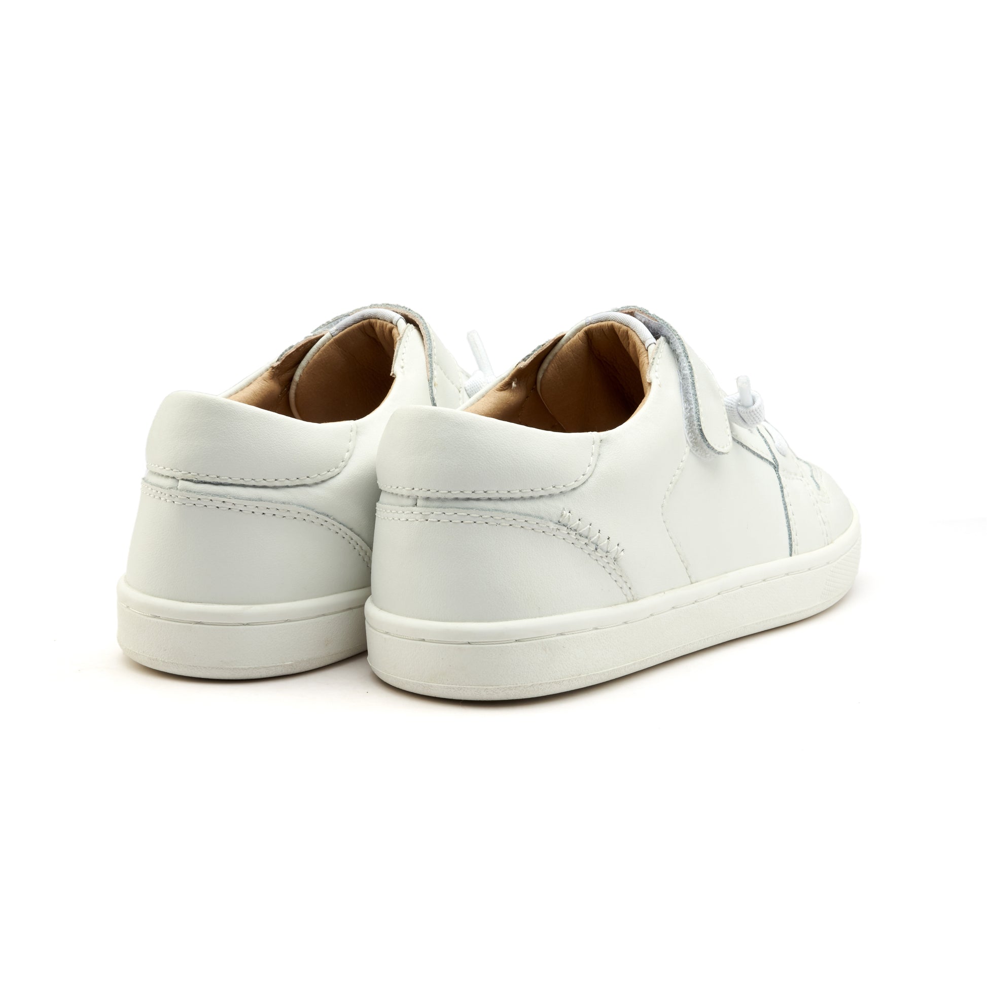 Old Soles 1059 City Trainer kids leather sneaker in Snow and Snow with sporty detail
