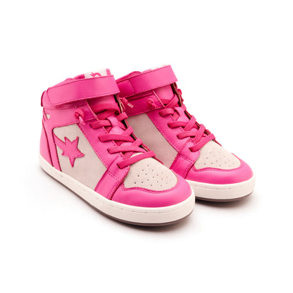 Old Soles 1061 Galactica kids leather sneaker in Candy and Light Grey Suede with sporty detail