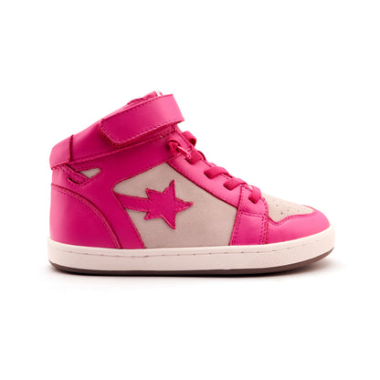 Old Soles 1061 Galactica kids leather sneaker in Candy and Light Grey Suede with sporty detail