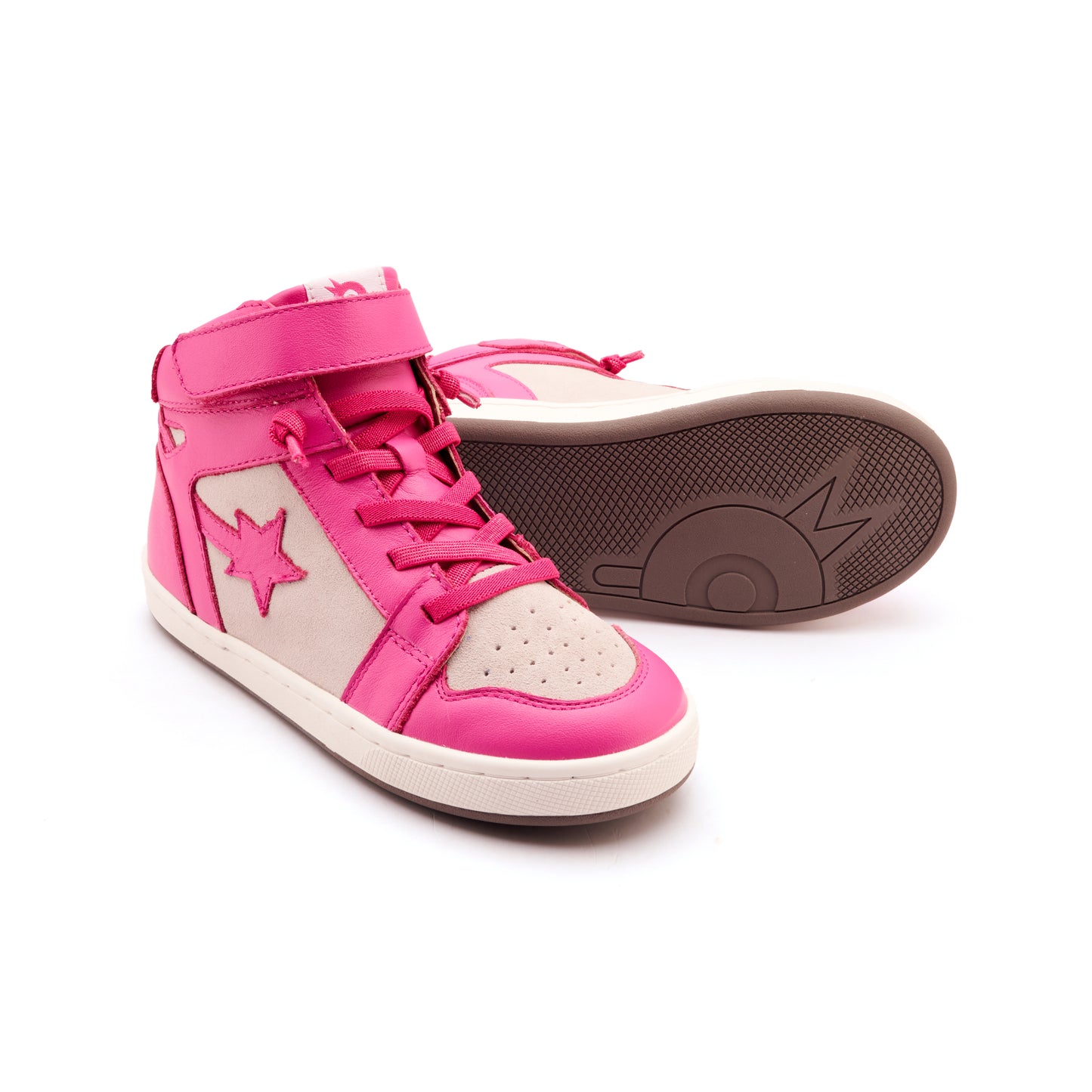 Old Soles 1061 Galactica kids leather sneaker in Candy and Light Grey Suede with sporty detail