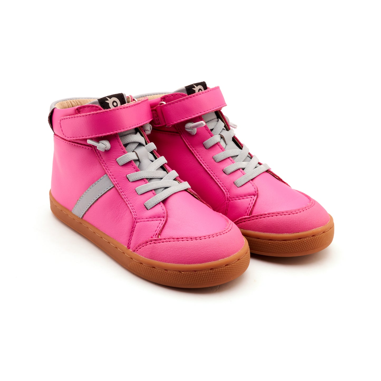 Old Soles 1067 Urban Roadway kids leather sneaker in Rosy and Dusty Blue with sporty detail