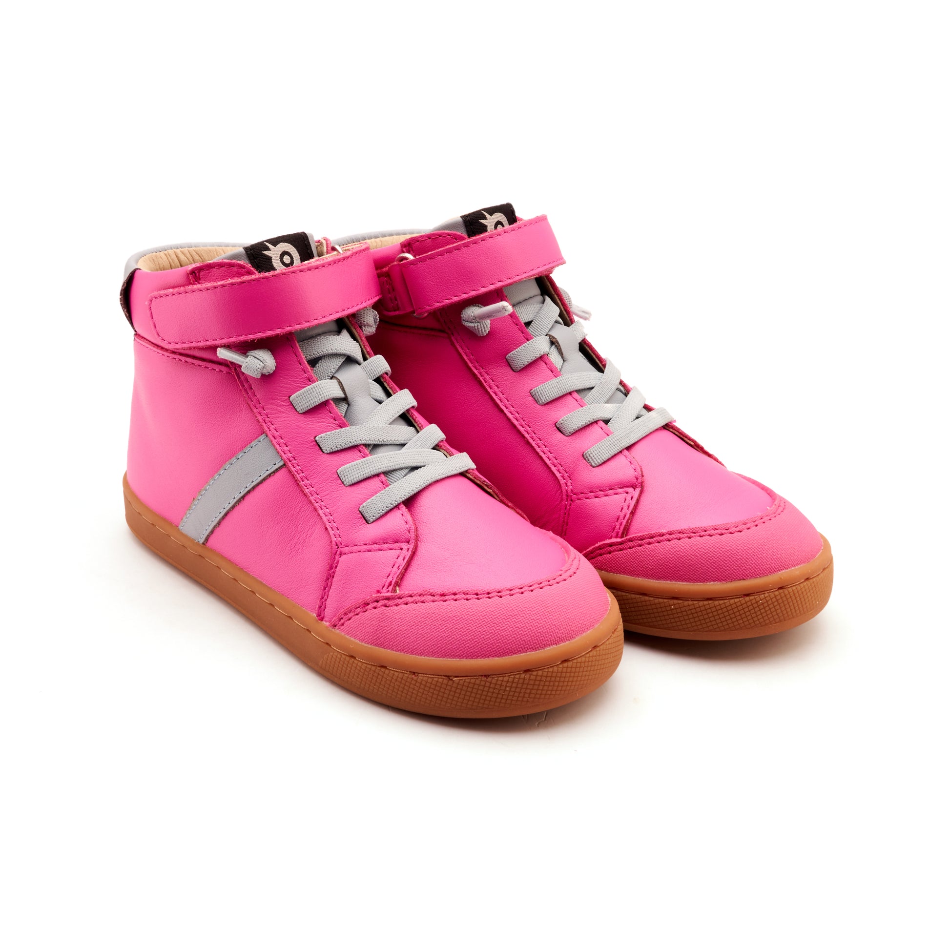 Old Soles 1067 Urban Roadway kids leather sneaker in Rosy and Dusty Blue with sporty detail