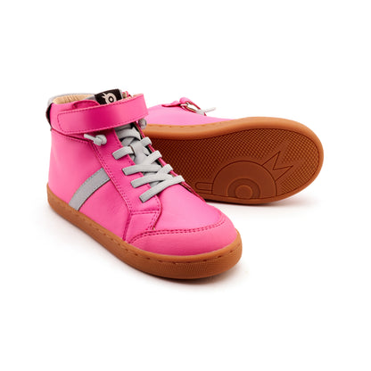 Old Soles 1067 Urban Roadway kids leather sneaker in Rosy and Dusty Blue with sporty detail