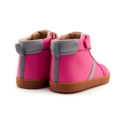 Old Soles 1067 Urban Roadway kids leather sneaker in Rosy and Dusty Blue with sporty detail
