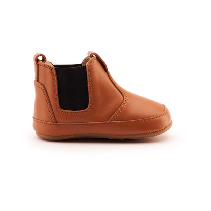 Old Soles 188R Bambini Local baby leather shoe in Tan and Black with classic detail
