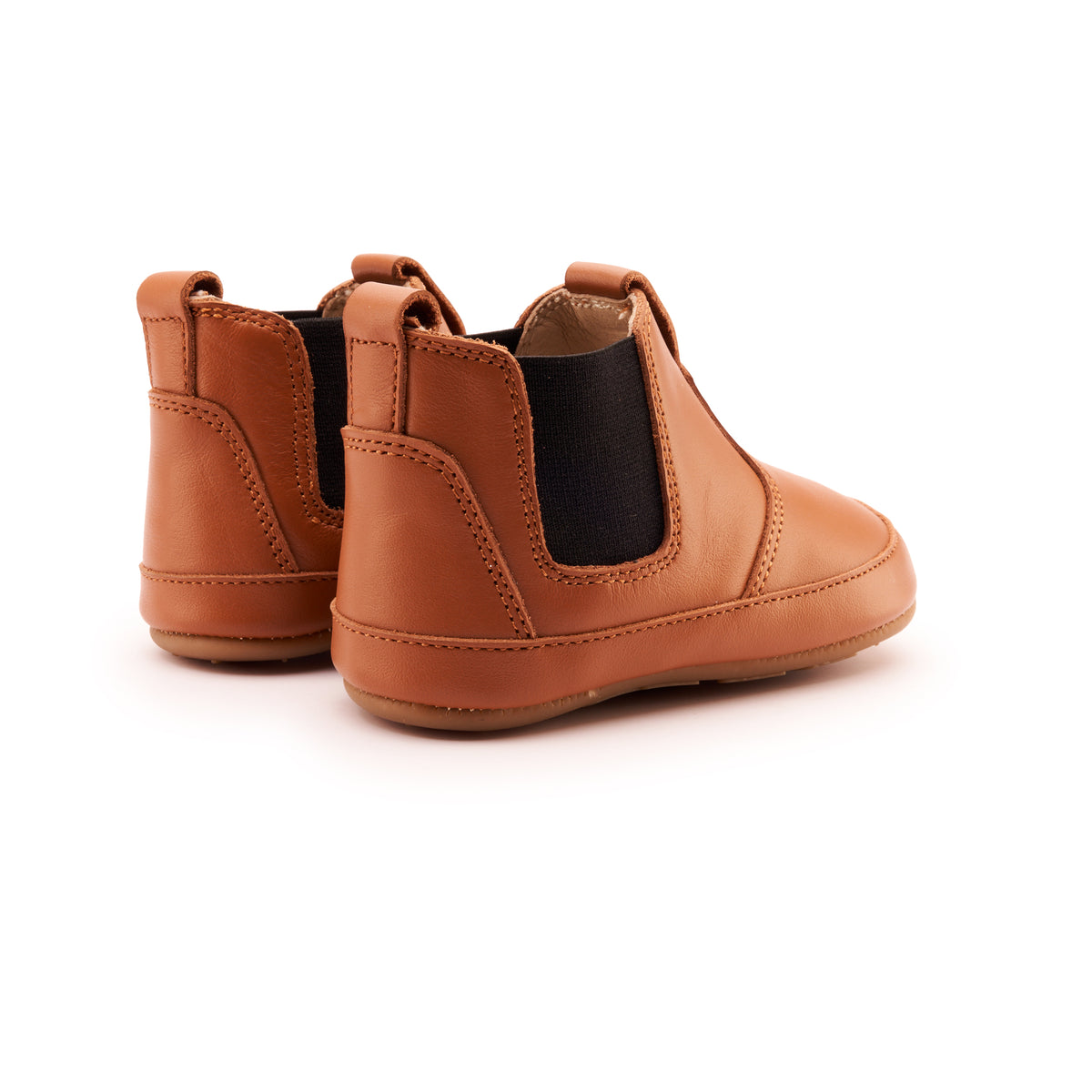 Old Soles 188R Bambini Local baby leather shoe in Tan and Black with classic detail