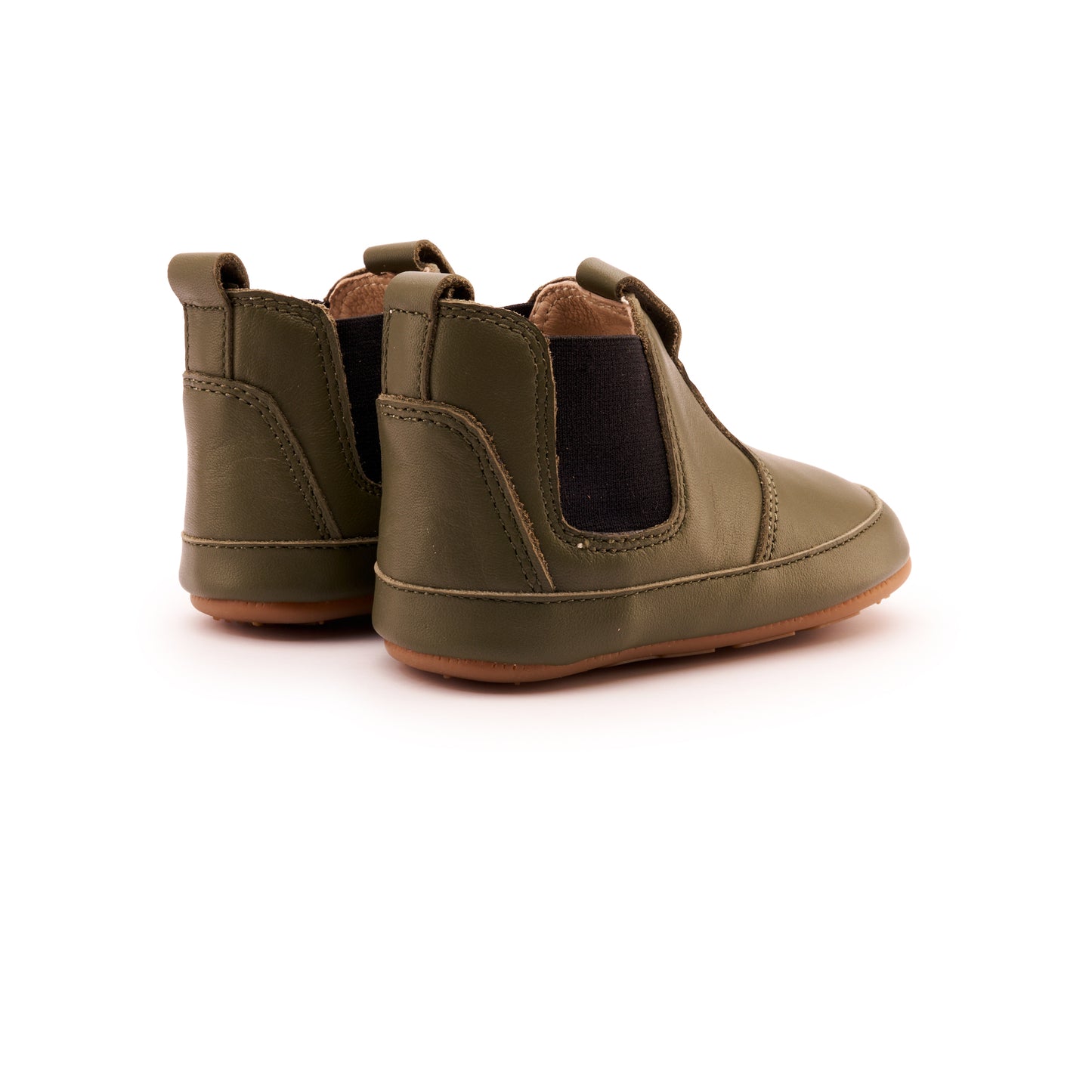 Old Soles 188R Bambini Local baby leather shoe in Militare and Black with classic detail