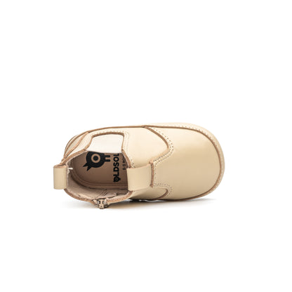 Old Soles 188R Bambini Local baby leather shoe in Cream with classic detail