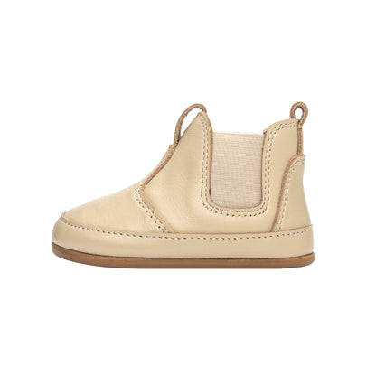 Old Soles 188R Bambini Local baby leather shoe in Cream with classic detail