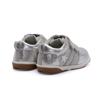 Old Soles 2116 Field Squad kids leather sneaker in Silver Crackle with sporty detail
