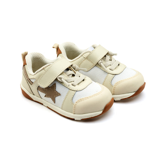 Old Soles 2119 Sport Star kids leather sneaker in Sporco and Tan and Taupe with star detail