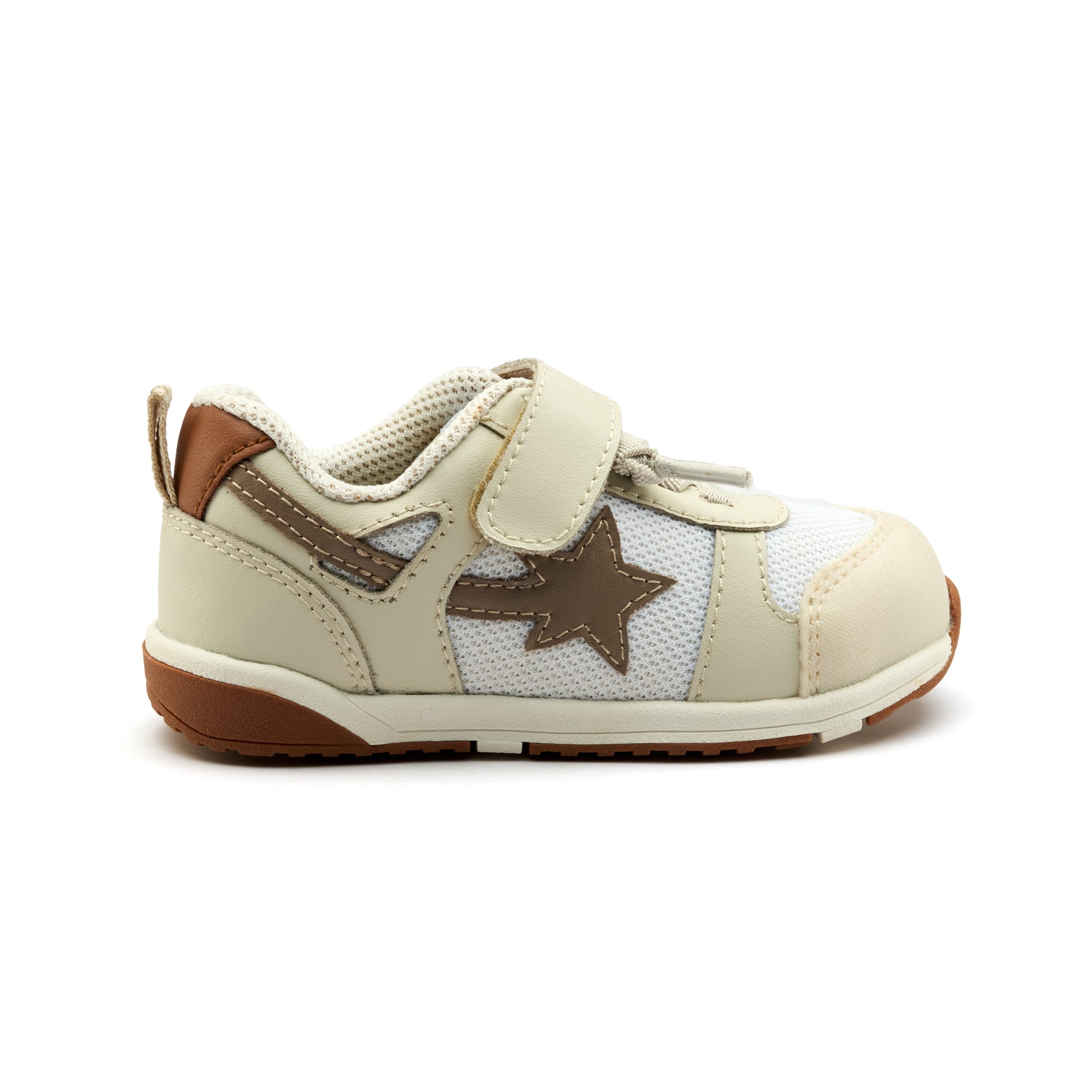 Old Soles 2119 Sport Star kids leather sneaker in Sporco and Tan and Taupe with star detail