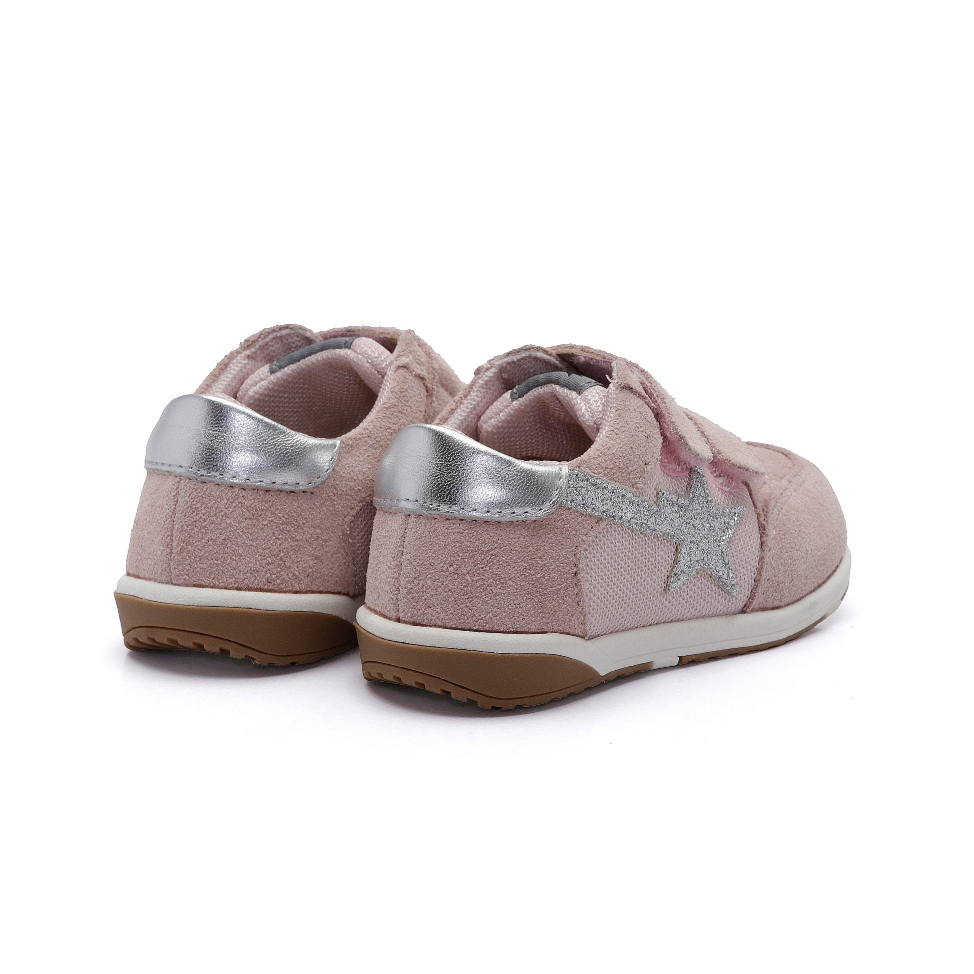 Old Soles 2122 Star Track kids leather sneaker in Chalk Pink Suede with star detail