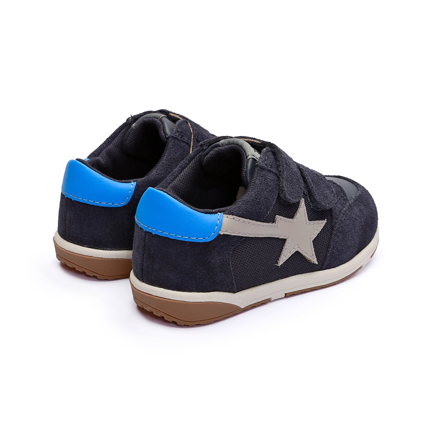 Old Soles 2122 Star Track kids leather sneaker in Navy Suede with star detail