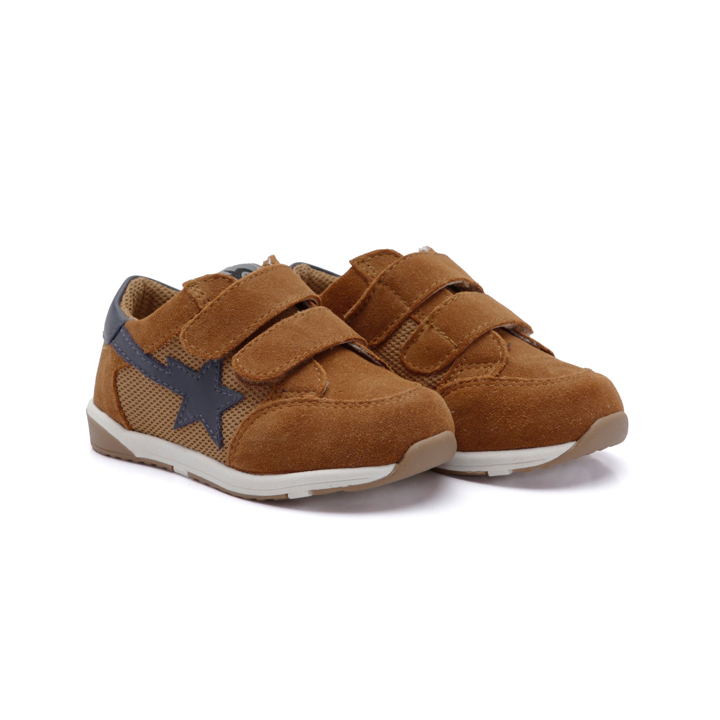 Old Soles 2122 Star Track kids leather sneaker in Tan Suede with star detail