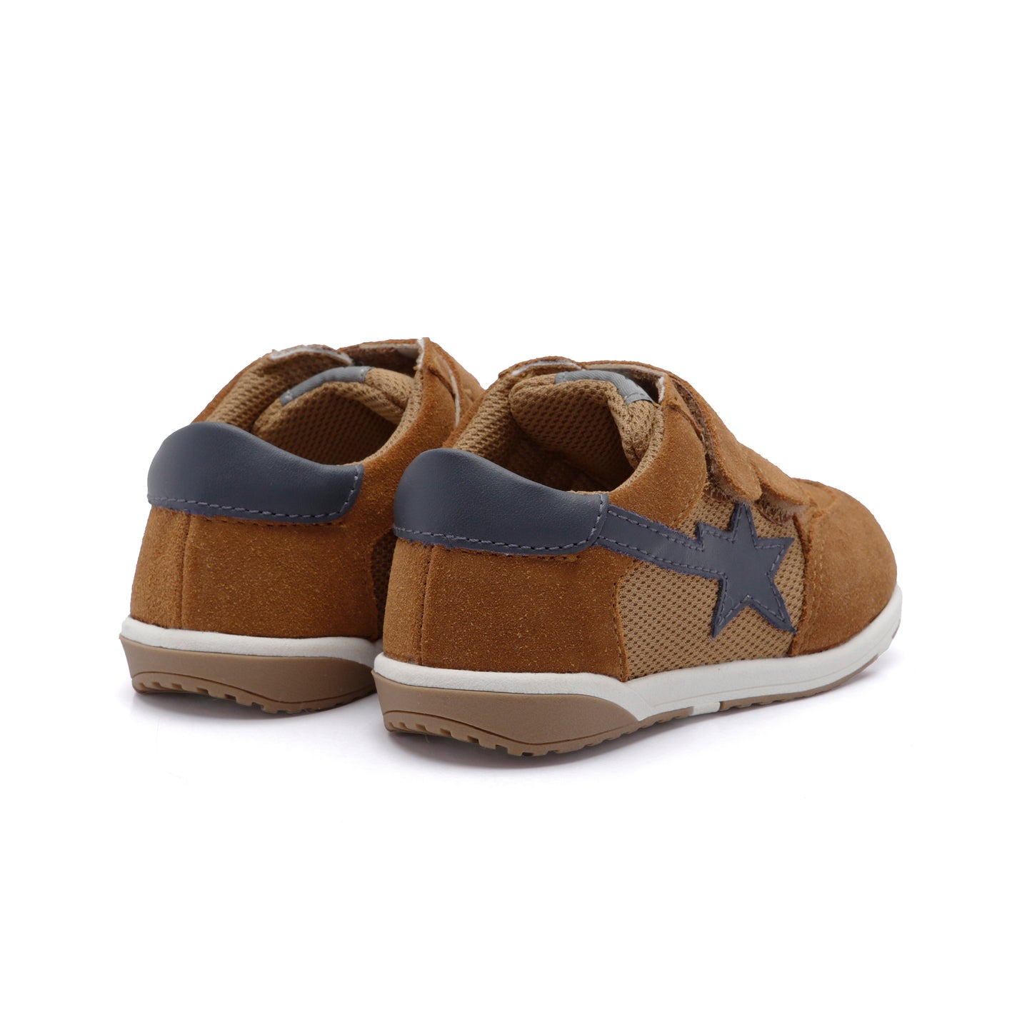 Old Soles 2122 Star Track kids leather sneaker in Tan Suede with star detail