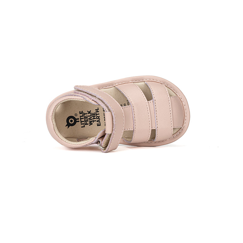 Old Soles 3008 Waves Sandal kids leather sandal in Powder Pink with open toe detail