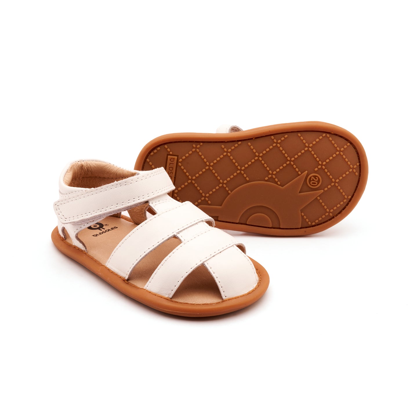 Old Soles 3008 Waves Sandal kids leather sandal in Snow with open toe detail