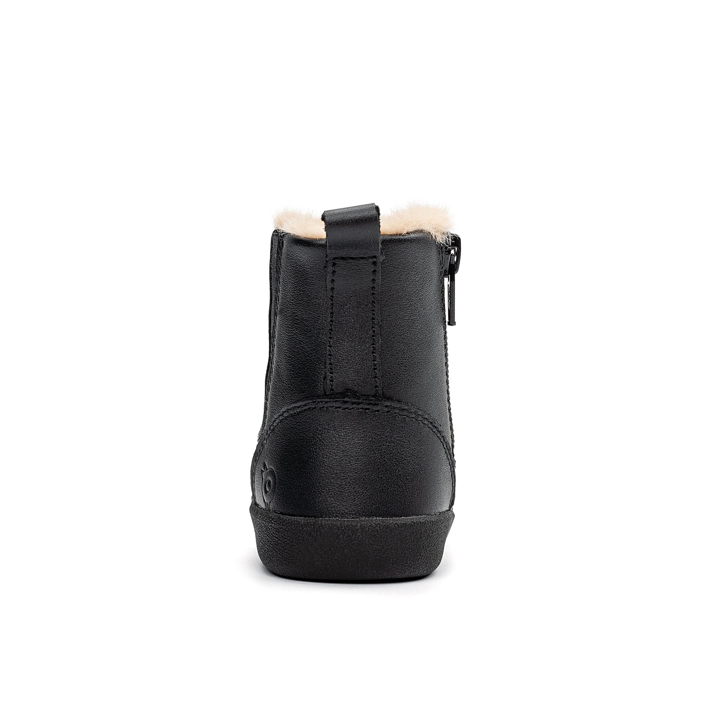 Old Soles 315 Rider Boot kids leather boot in Black and Fur with classic detail