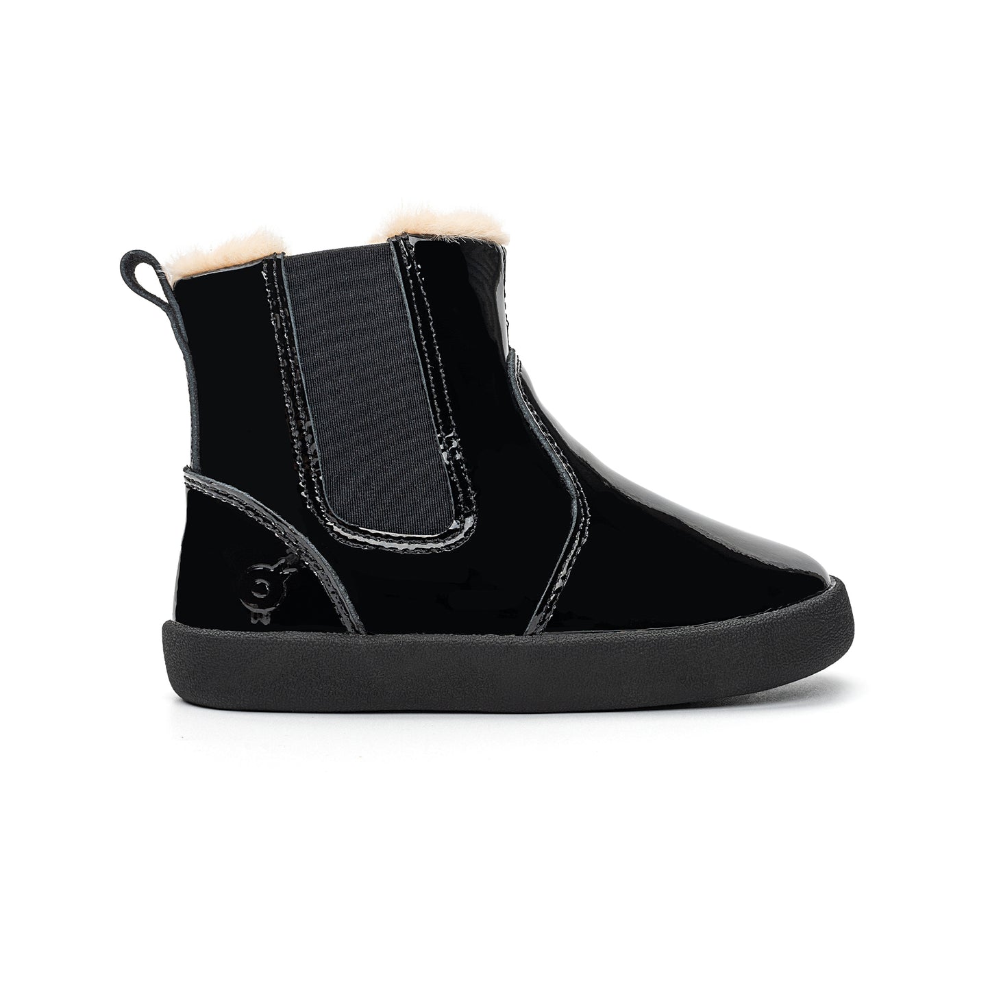 Old Soles 315 Rider Boot kids leather boot in Black Patent with classic detail