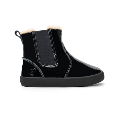 Old Soles 315 Rider Boot kids leather boot in Black Patent with classic detail