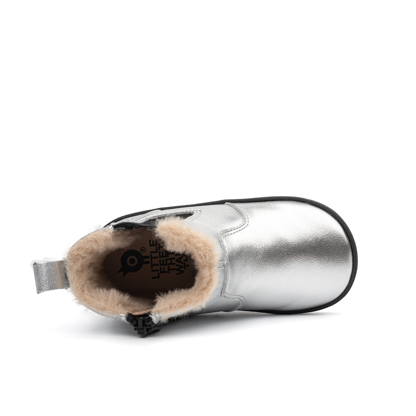 Old Soles 315 Rider Boot kids leather boot in Silver and Fur with classic detail