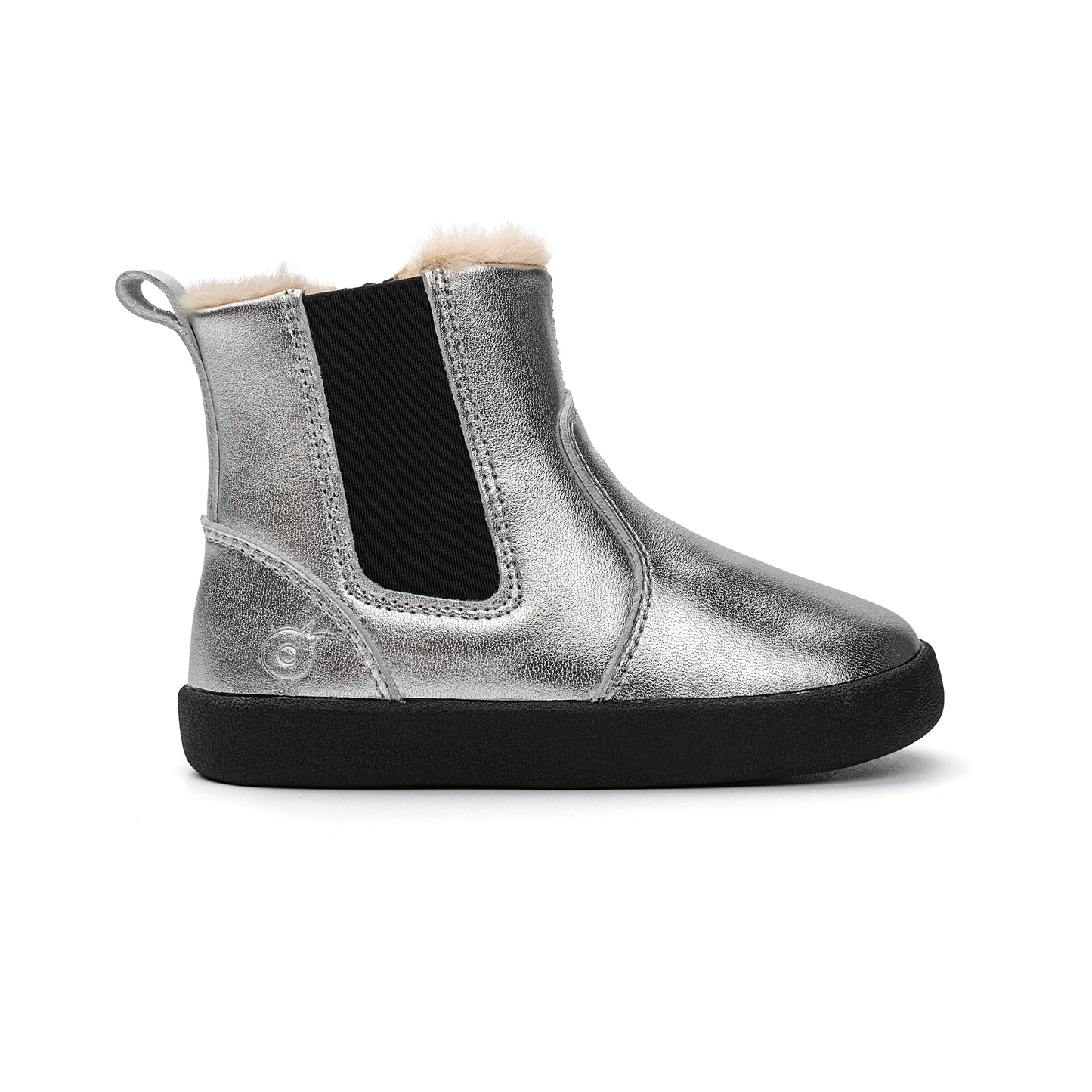Old Soles 315 Rider Boot kids leather boot in Silver and Fur with classic detail