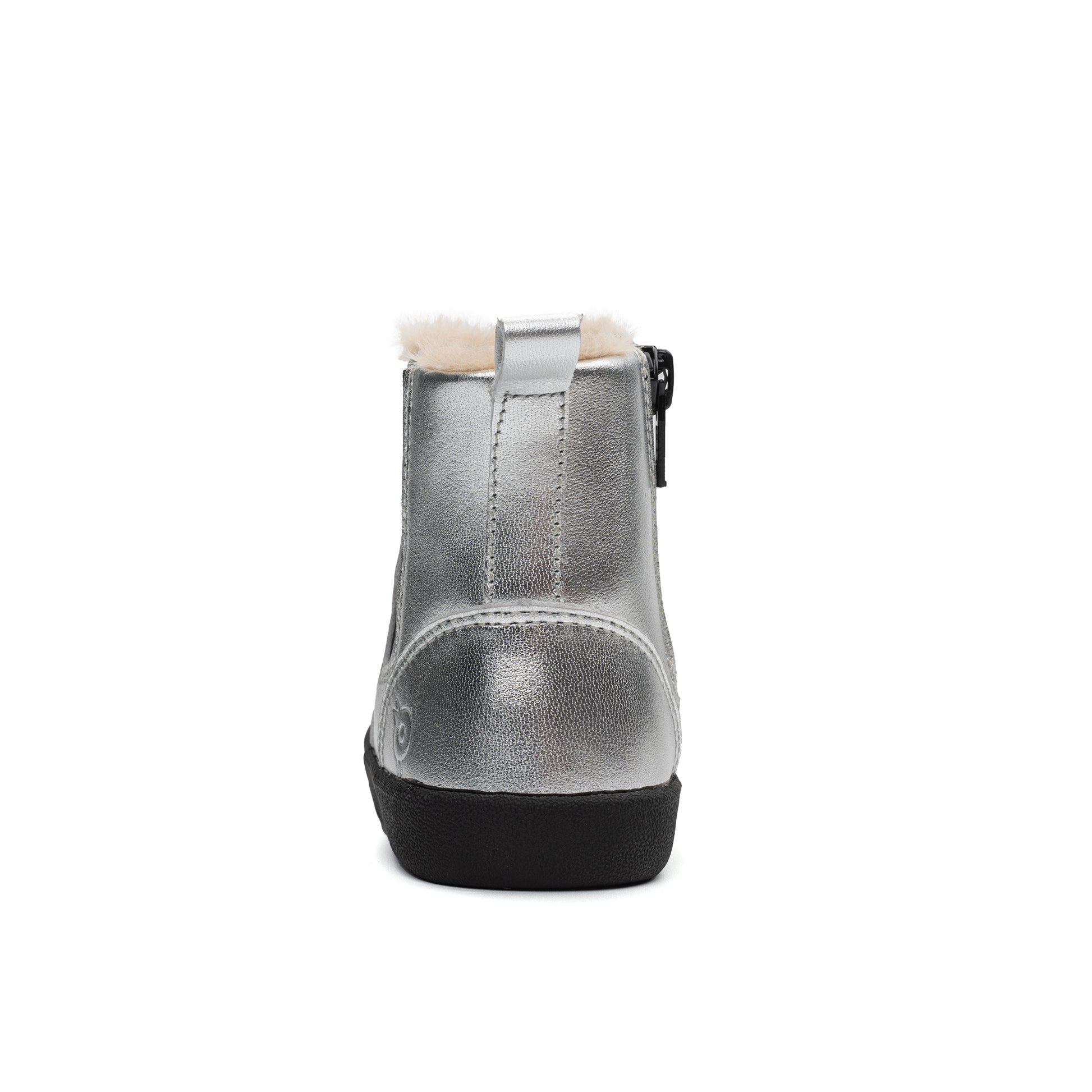 Old Soles 315 Rider Boot kids leather boot in Silver and Fur with classic detail