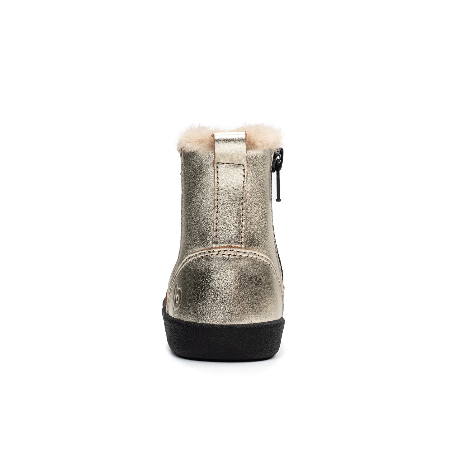 Old Soles 376 Star Rider kids leather boot in Gold and Fur with star detail