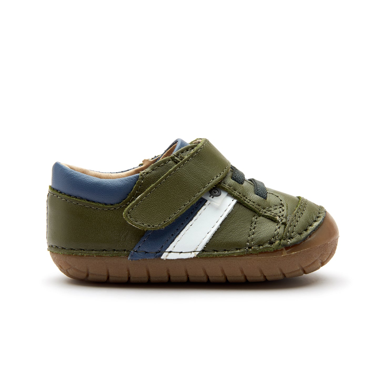 Old Soles 4067 Shield Pave kids leather shoe in Militare, Petrol, and Snow with pave detail