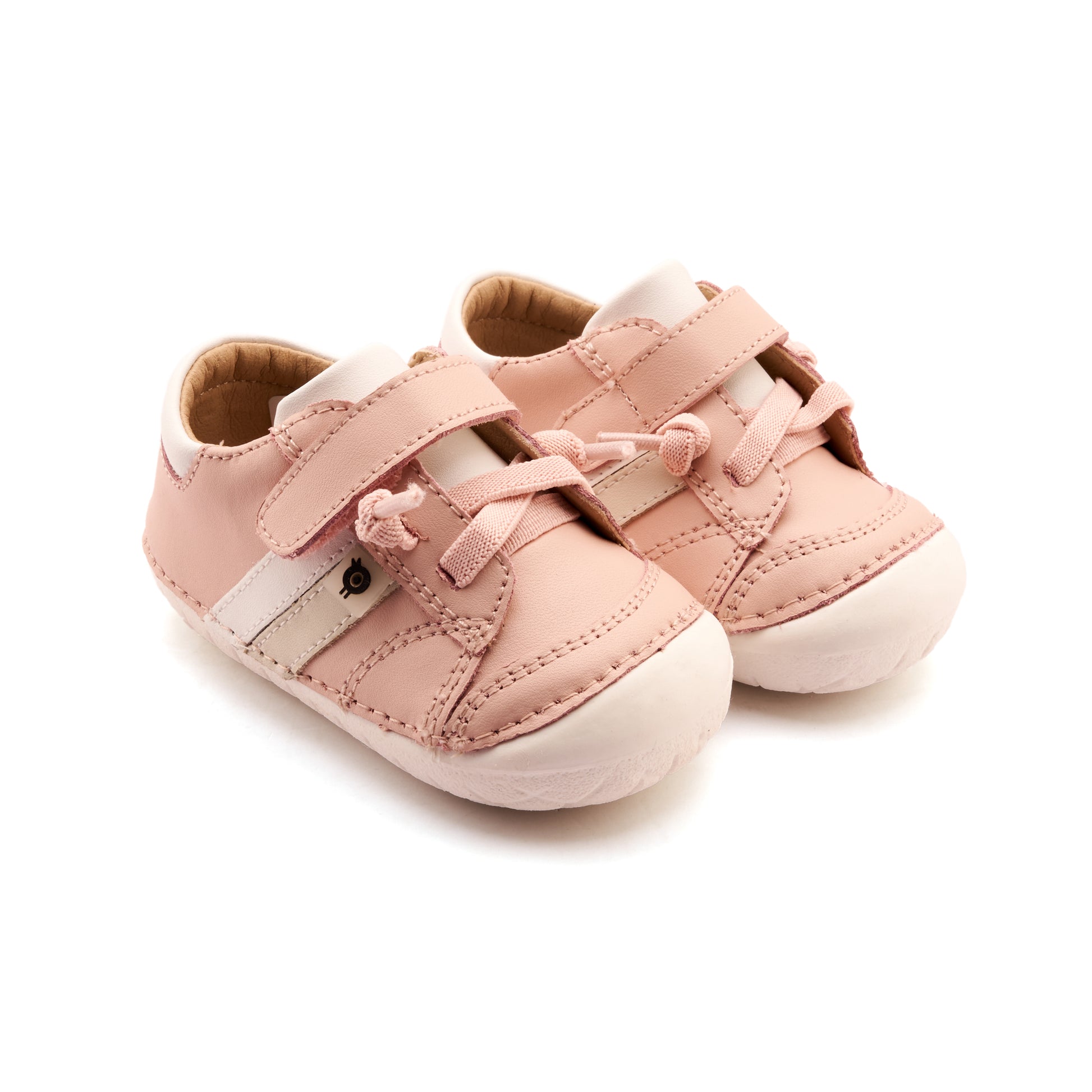Old Soles 4067 Shield Pave kids leather shoe in Powder Pink, Sporco, and Snow with pave detail