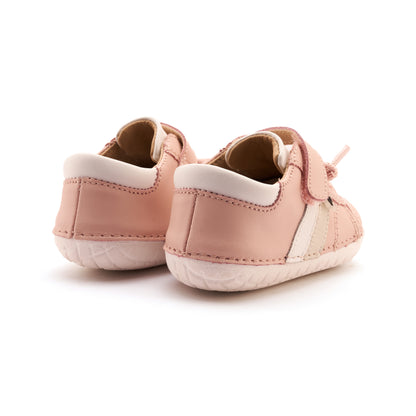Old Soles 4067 Shield Pave kids leather shoe in Powder Pink, Sporco, and Snow with pave detail