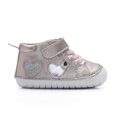 Old Soles 4097 Harper Pave baby leather shoe in Metal Lychee and Silver and Glam Argent