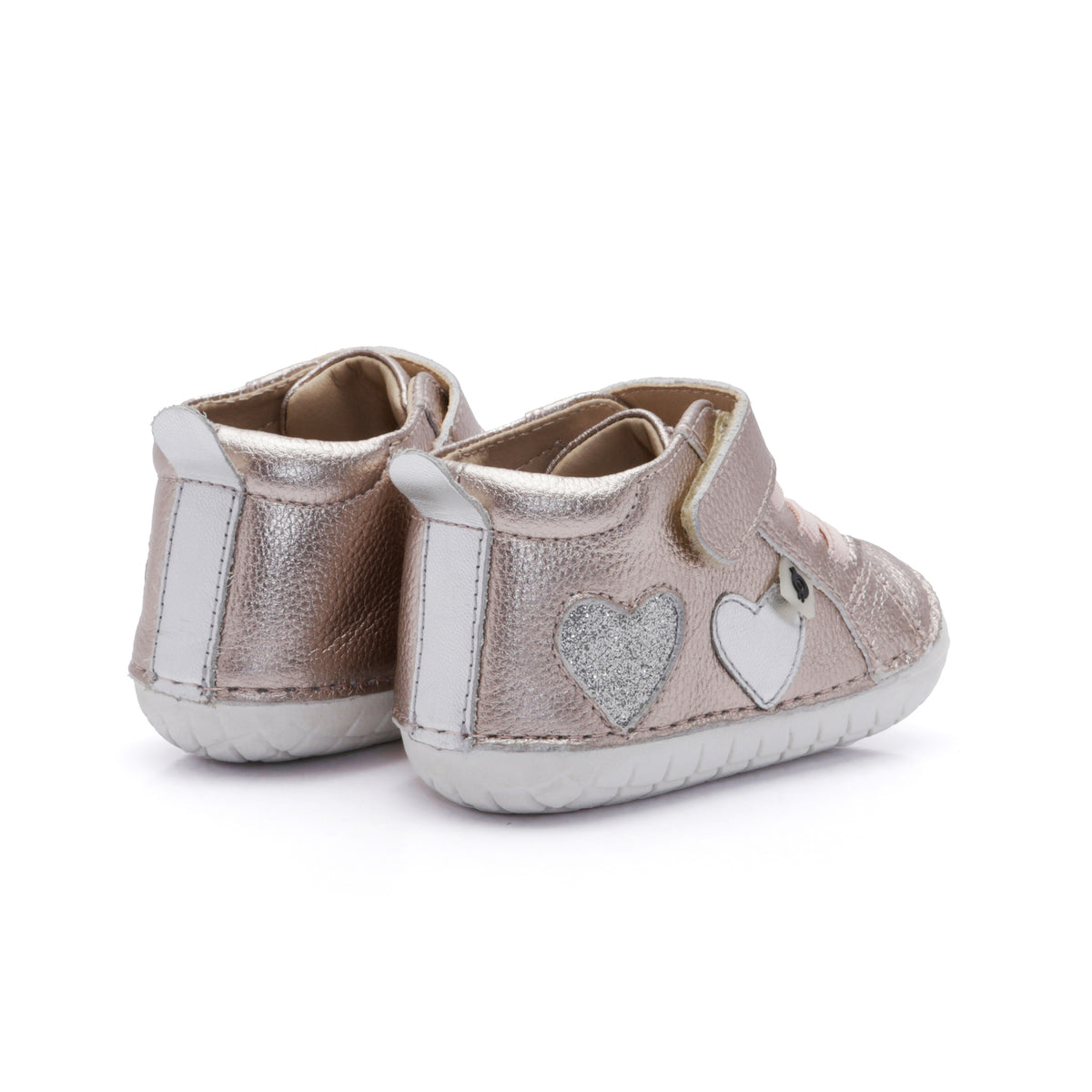 Old Soles 4097 Harper Pave baby leather shoe in Metal Lychee and Silver and Glam Argent